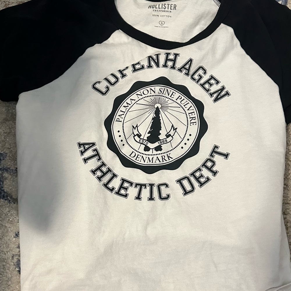 Hollister Black and White Copenhagen Athletic Dept T-Shirt